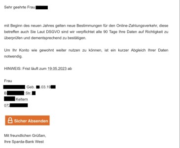 Beispielhafte Mail