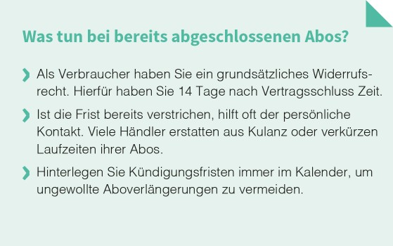 Abo und Verbraucherschutz