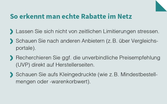 echte Rabatte im Netz erkennen