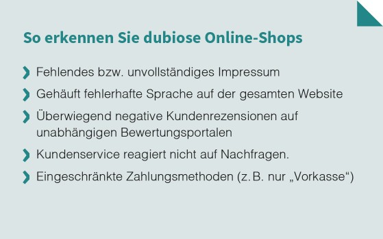 dubiose Online-Shops erkennen