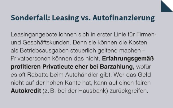 Leasing vs. Autofinanzierung
